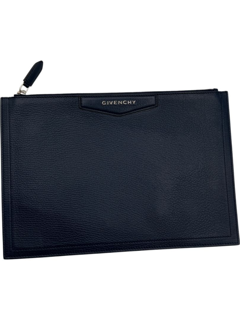 Givenchy Antigona Clutch Navy Pebbled Leather