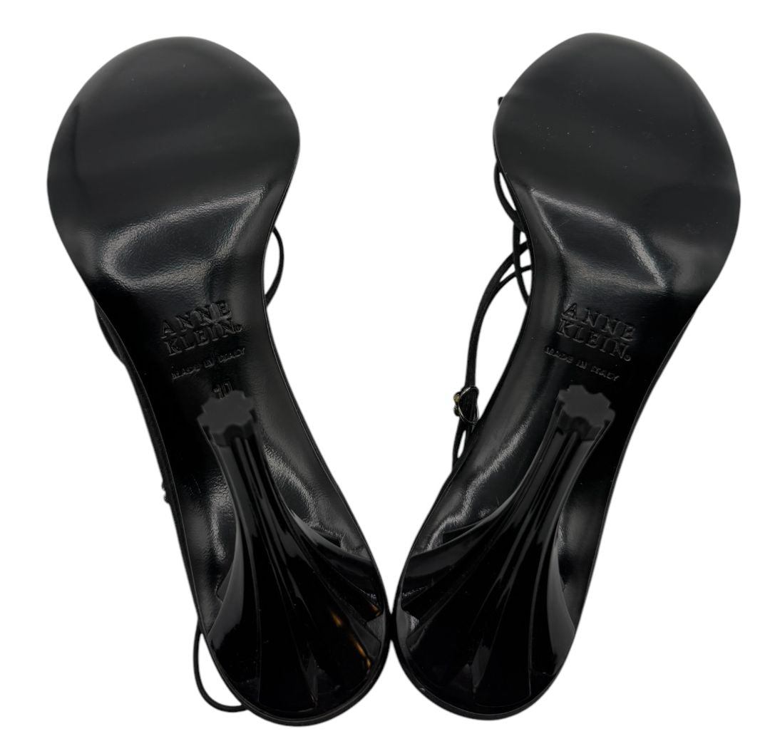Anne Klein Black Strappy Heeled Sandals – Size 10 – With Original Box