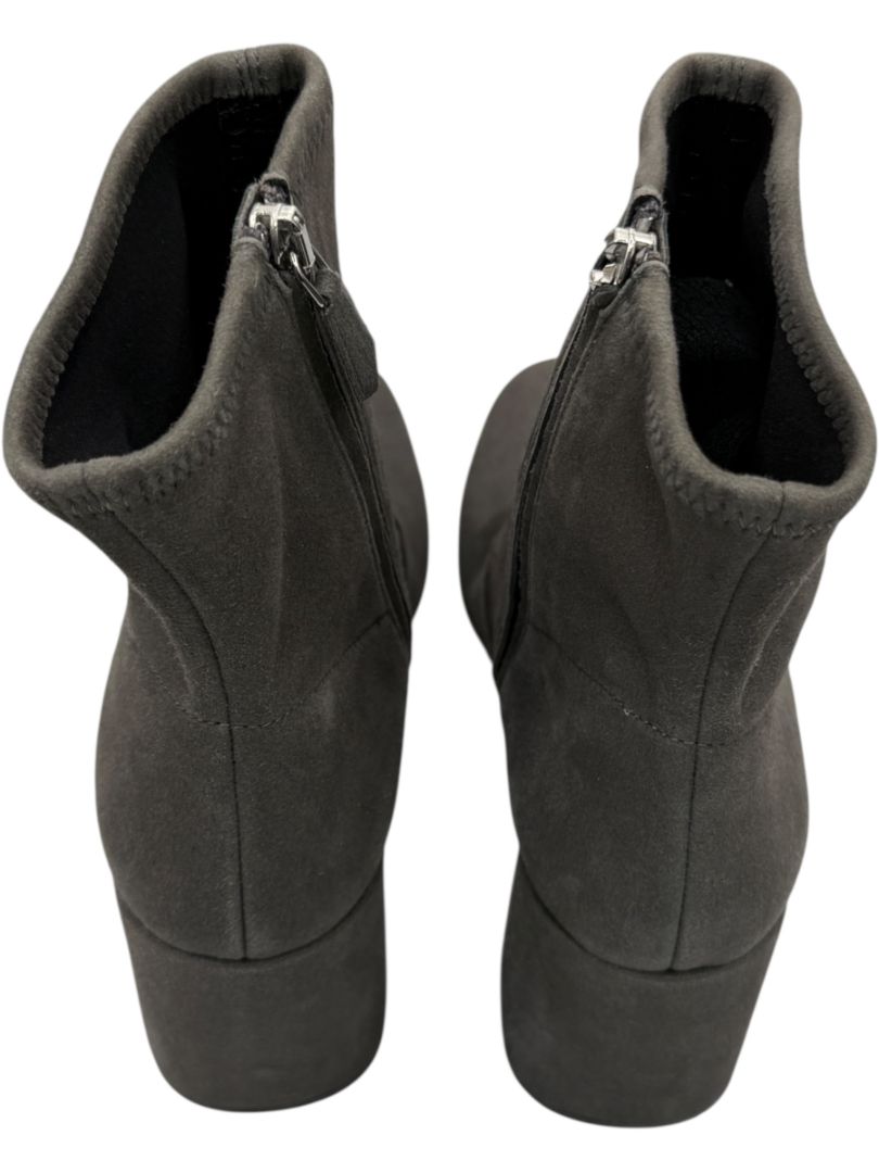 Prada Grey Suede Block Heel Booties – Size 39