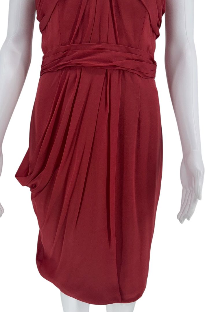 J. Mendel Draped Off-Shoulder Cocktail Dress – Size 6
