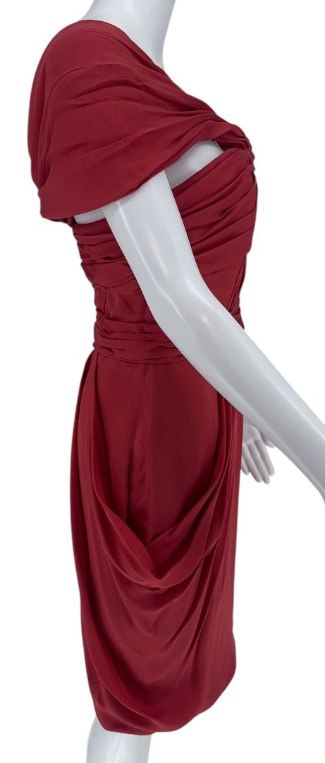 J. Mendel Draped Off-Shoulder Cocktail Dress – Size 6