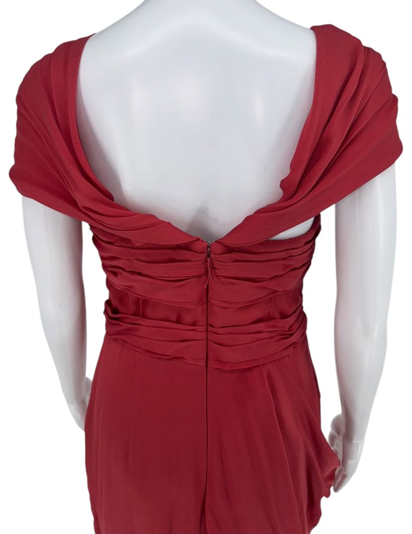 J. Mendel Draped Off-Shoulder Cocktail Dress – Size 6