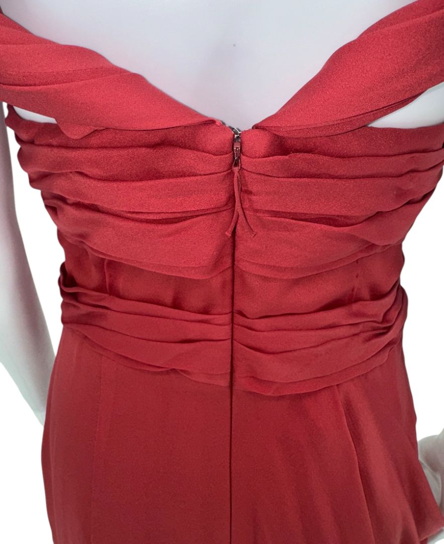 J. Mendel Draped Off-Shoulder Cocktail Dress – Size 6