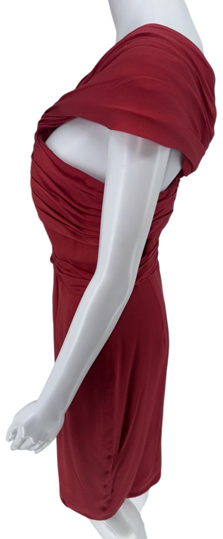 J. Mendel Draped Off-Shoulder Cocktail Dress – Size 6