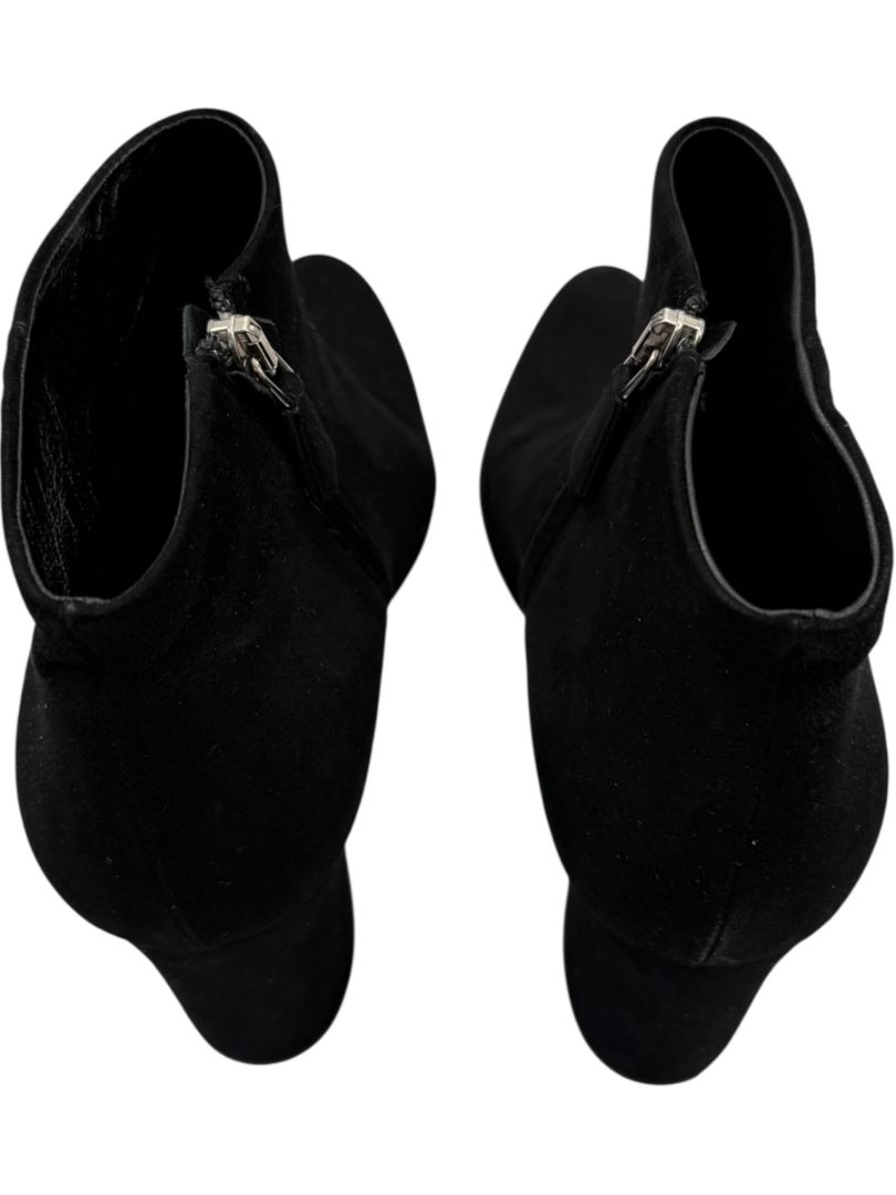 Prada Black Suede Block Heel Booties – Size 39