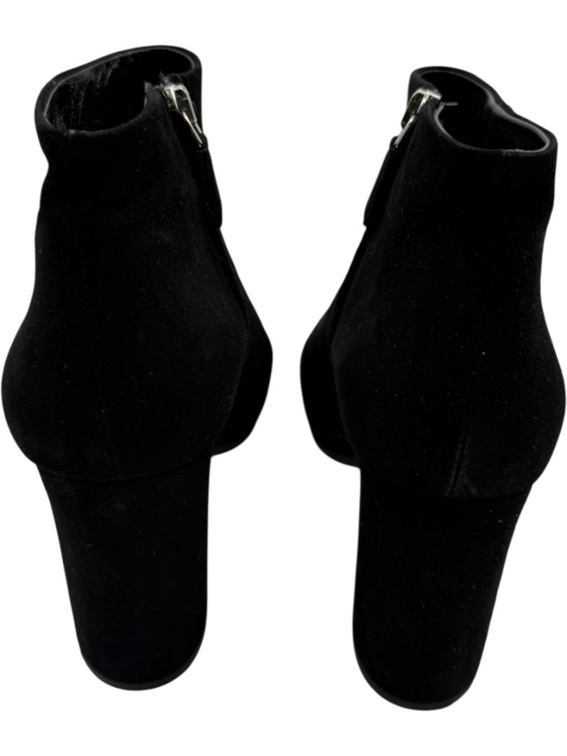Prada Black Suede Block Heel Booties – Size 39