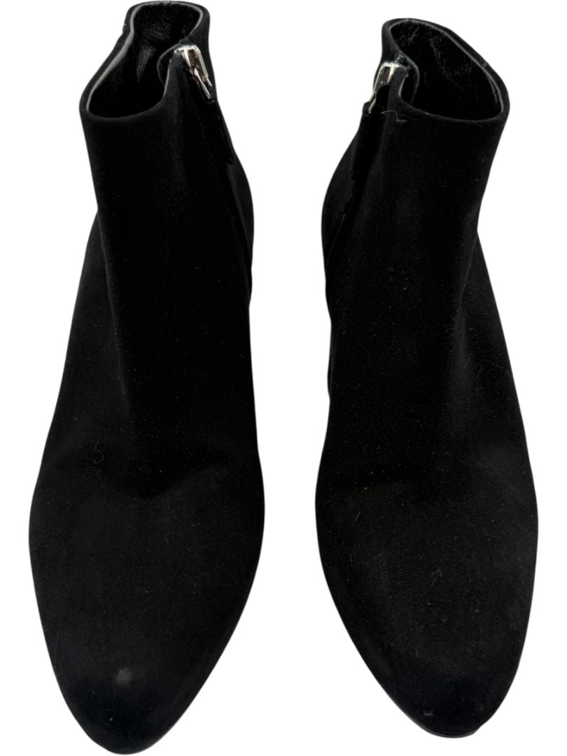 Prada Black Suede Block Heel Booties – Size 39