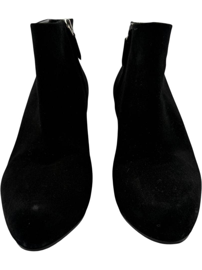 Prada Black Suede Block Heel Booties – Size 39