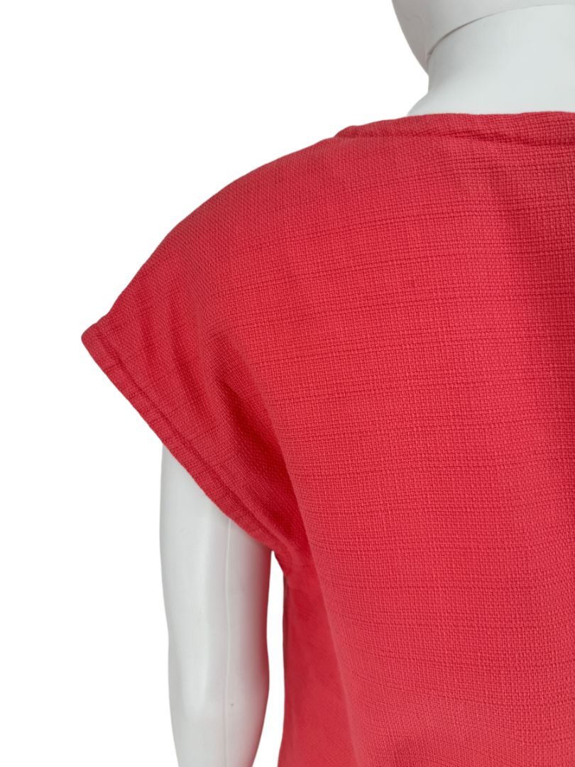 Piazza Sempione Coral Textured Shift Dress – Size 46 (IT)
