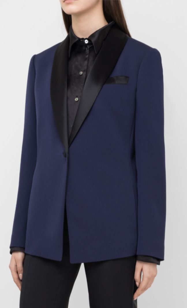 NWT - Lanvin Dark Blue Black Wool Tuxedo Style Jacket
