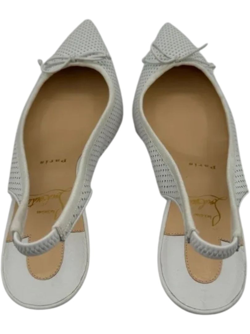 *NEW* Christian Louboutin HALL SLING PUMP Perforated Leather Heels - Suze 39.5