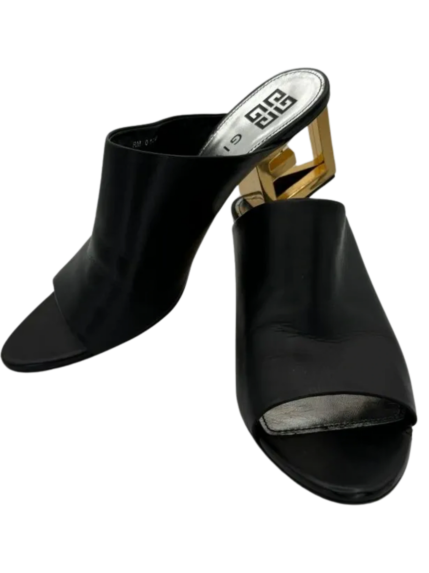 Givenchy Logo-Heel Leather Mules