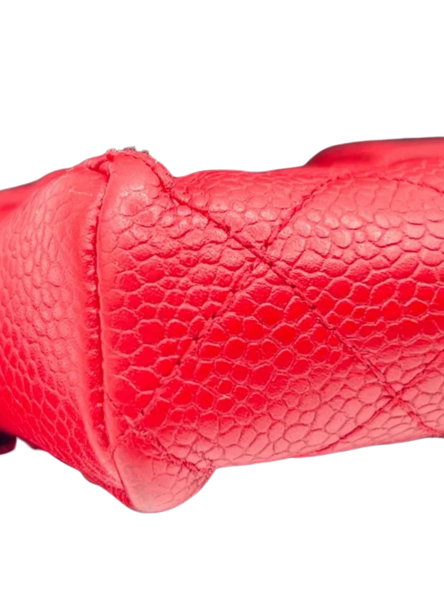 Chanel Red Quilted Leather CC Pouch