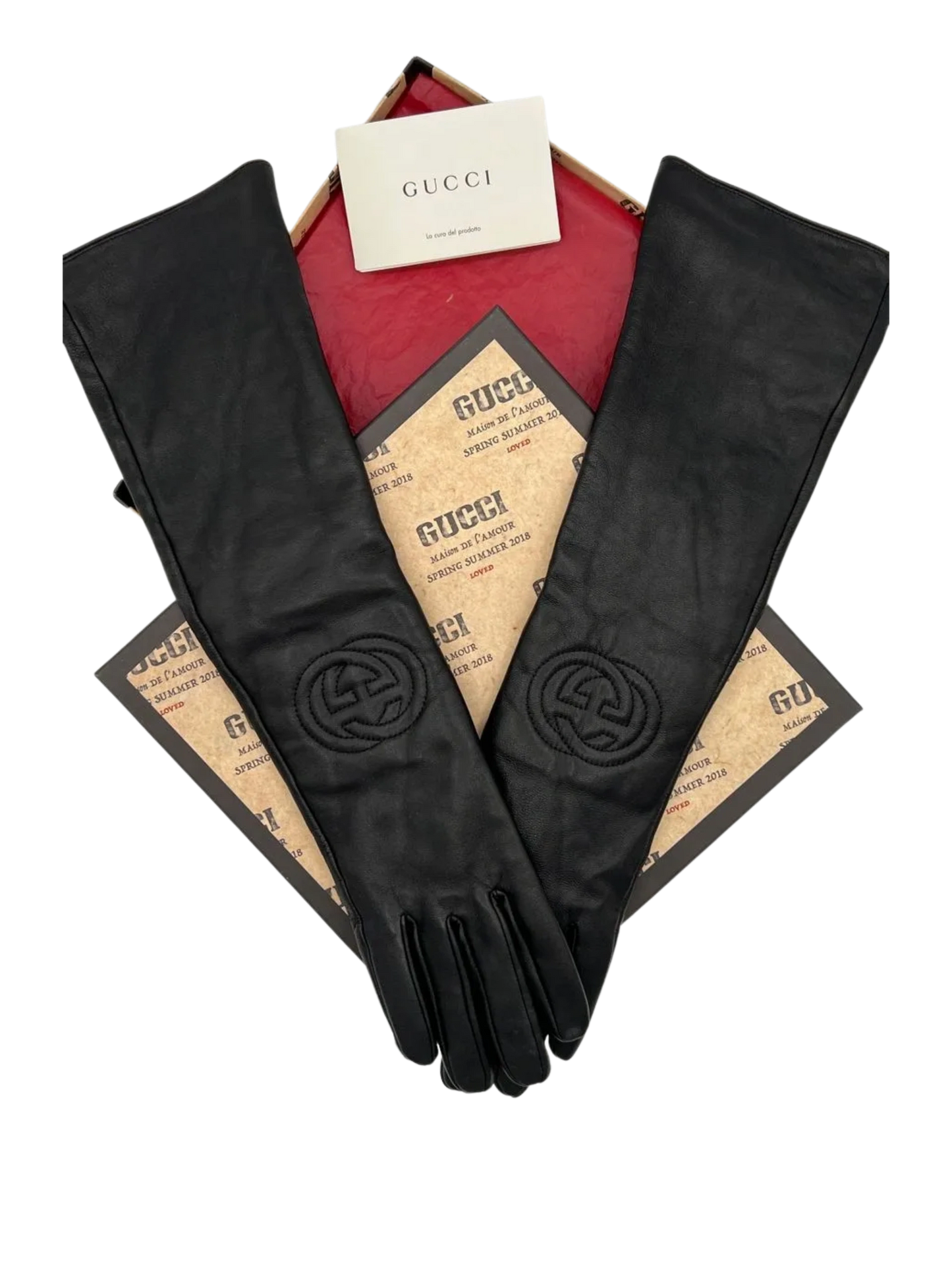 Gucci Long Leather Gloves