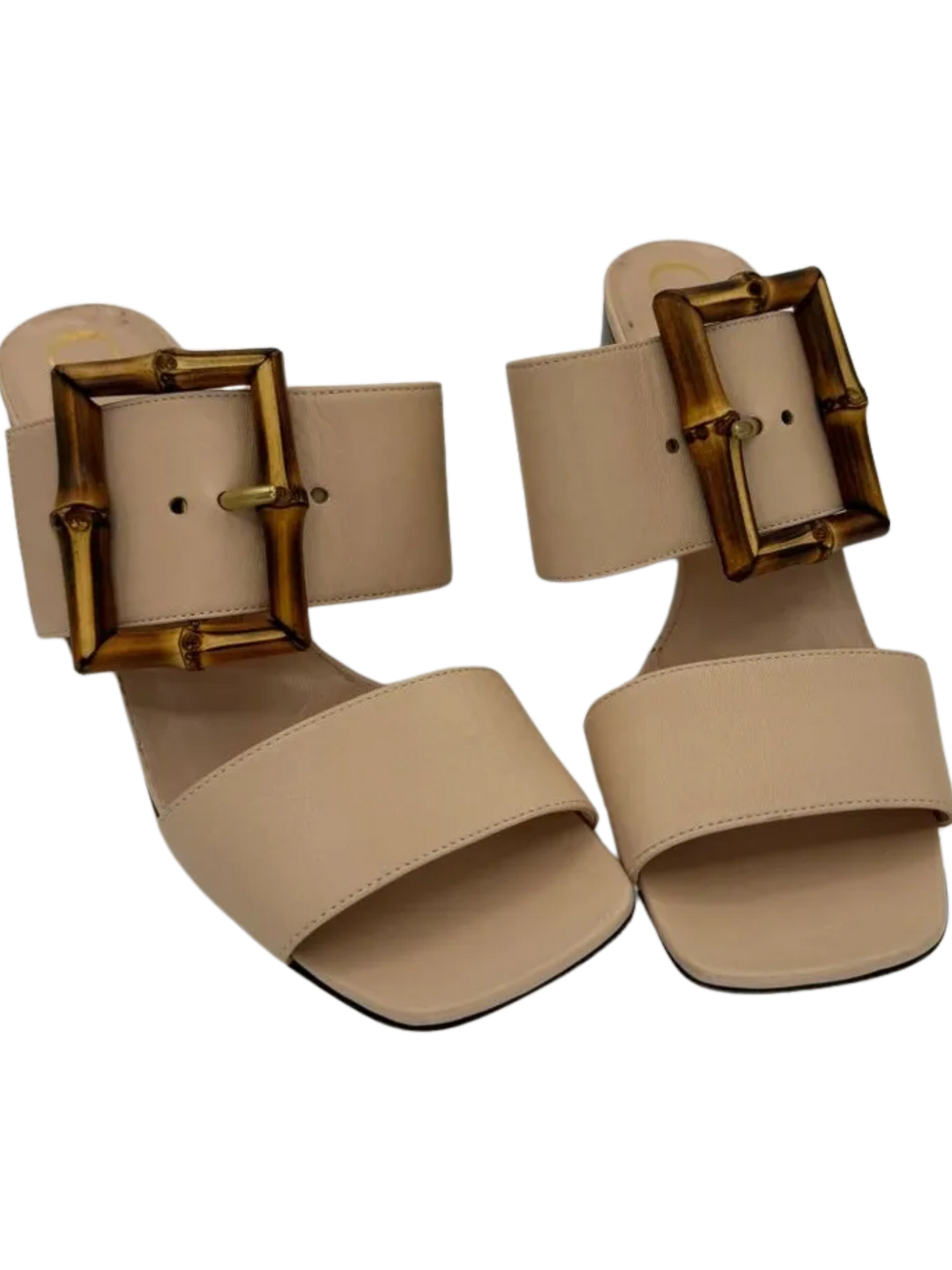 Gucci Beige Sandal With Bamboo Buckle