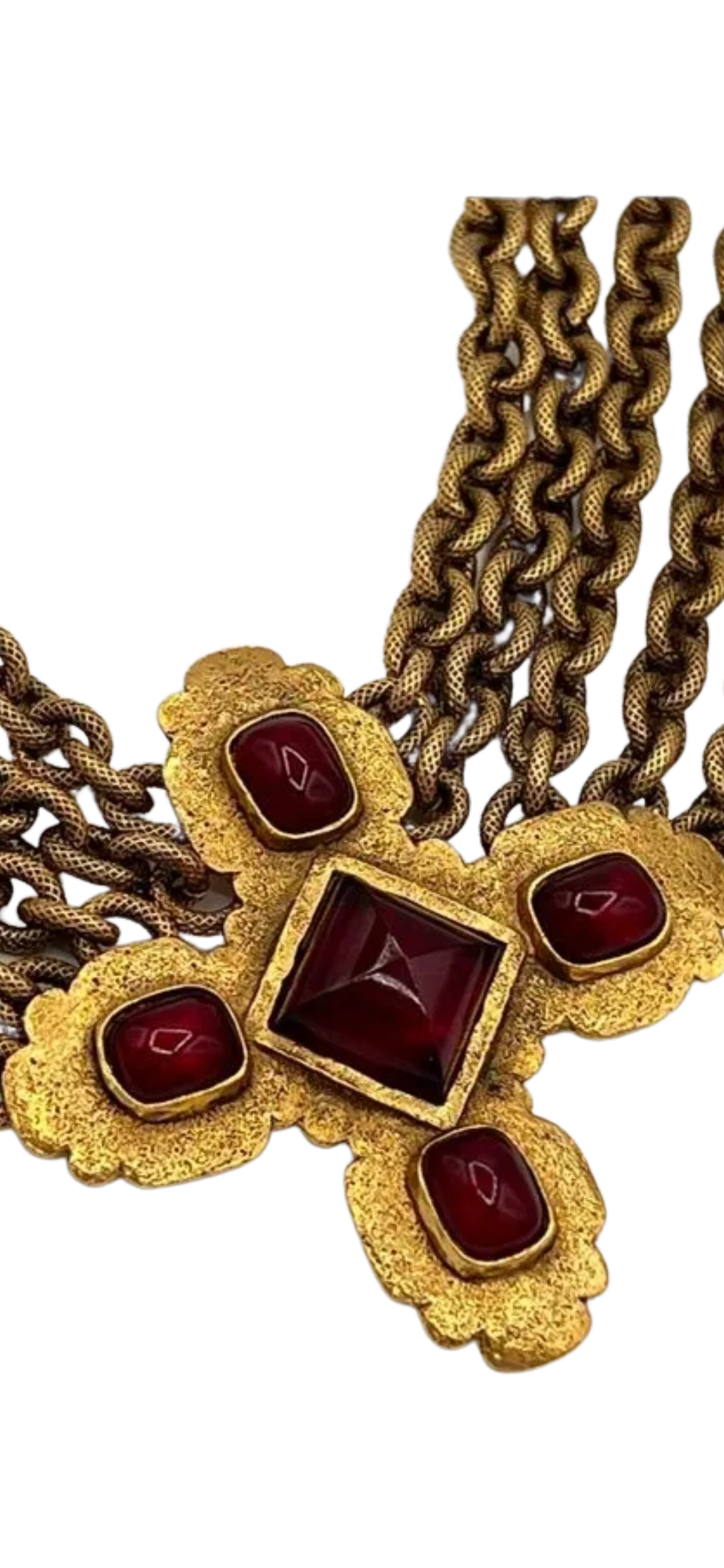 **SUPER RARE**CHANEL VINTAGE GRIPOIX GOLD BYZANTINE NECKLACE