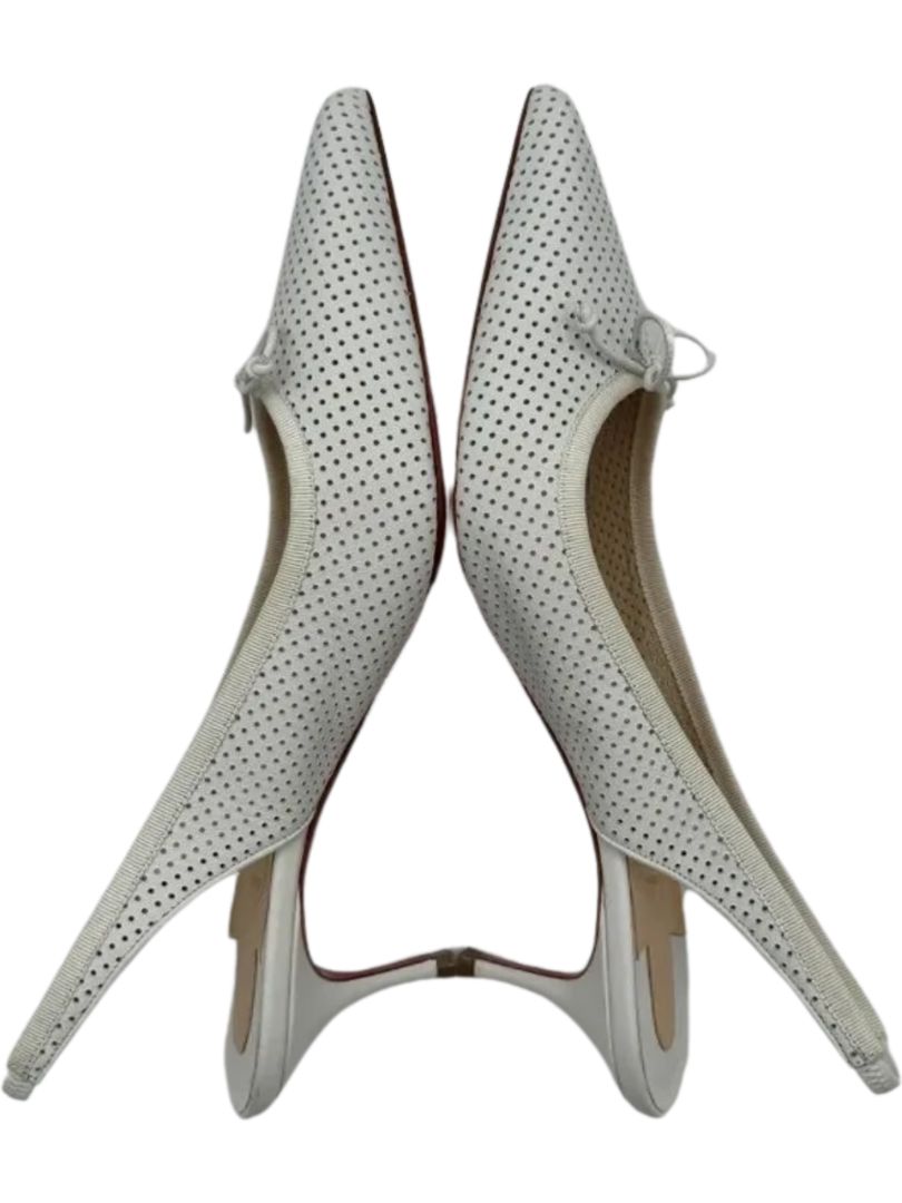 *NEW* Christian Louboutin HALL SLING PUMP Perforated Leather Heels - Suze 39.5