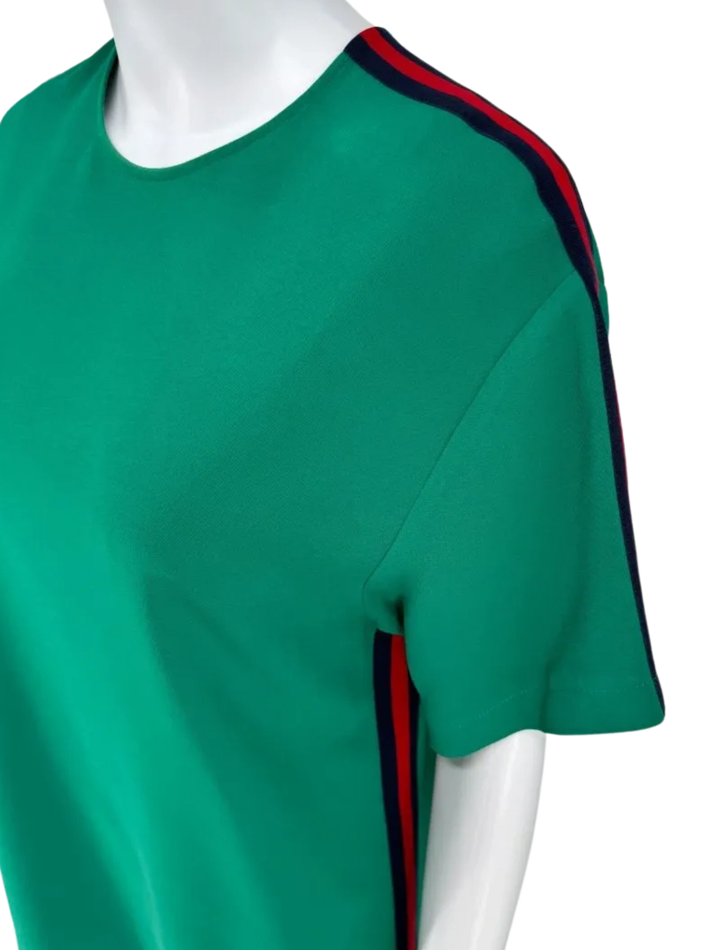 Gucci Dress Stretch Green Jersey Tunic with Iconic Ribbon