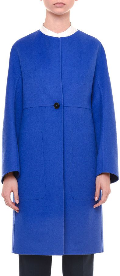 Jil Sander Double-Face Cashmere Coat Cobalt Blue - Size 38