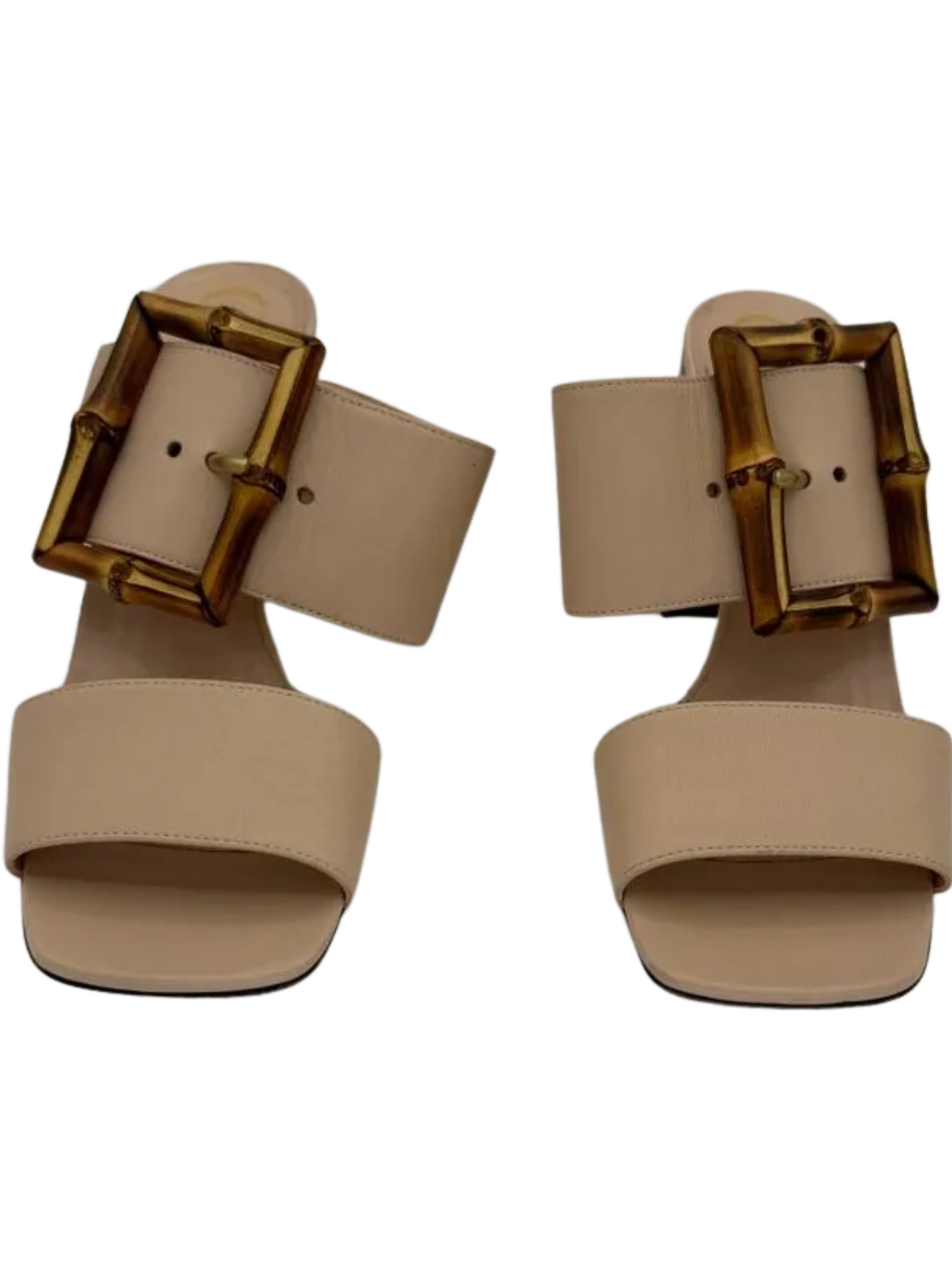 Gucci Beige Sandal With Bamboo Buckle