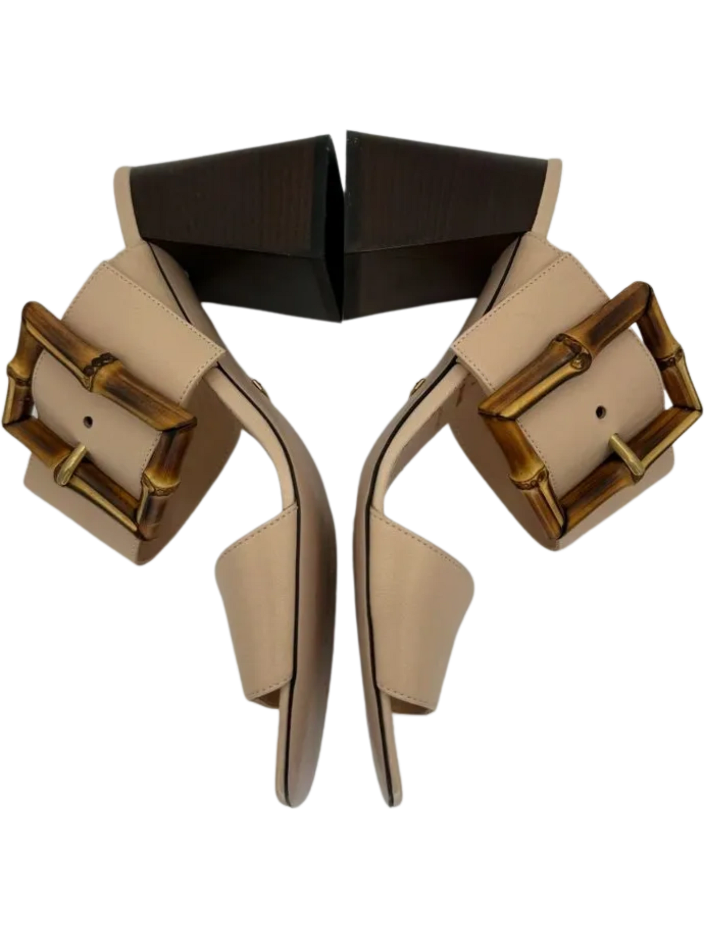 Gucci Beige Sandal With Bamboo Buckle