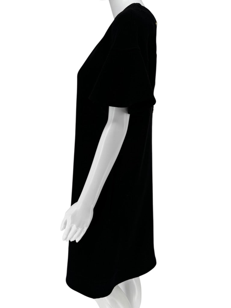 Lela Rose Black Short-Sleeve Button-Back Dress - Size 10