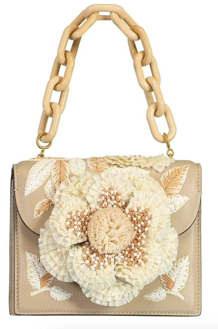 Oscar De La Renta - Mini TRO Nappa Raffia Embroidered Bag