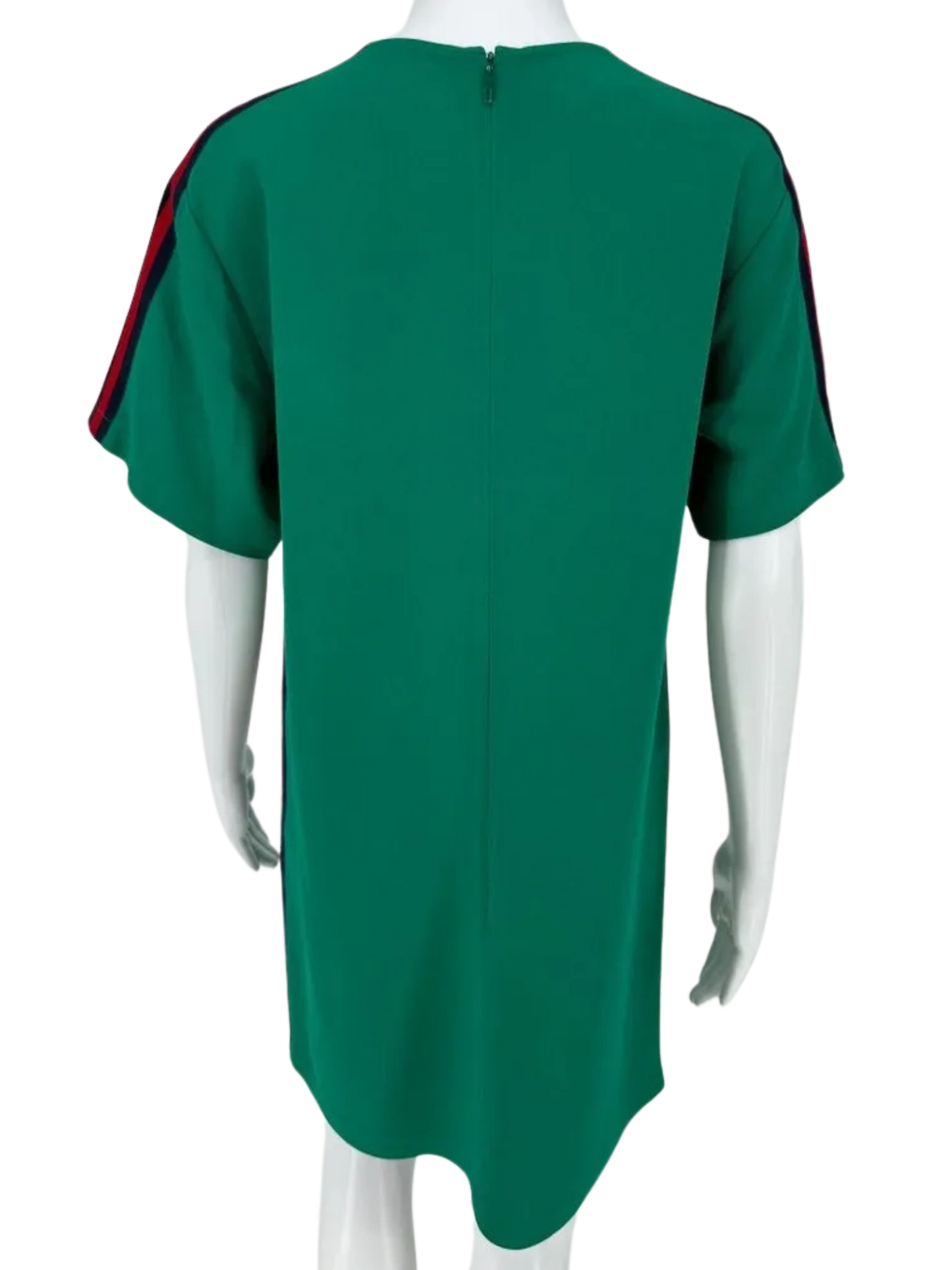 Gucci Dress Stretch Green Jersey Tunic with Iconic Ribbon