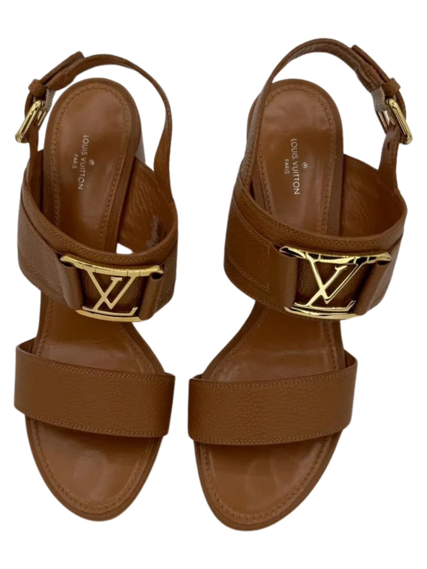 LOUIS VUITTON Grained Calfskin Horizon Sandals