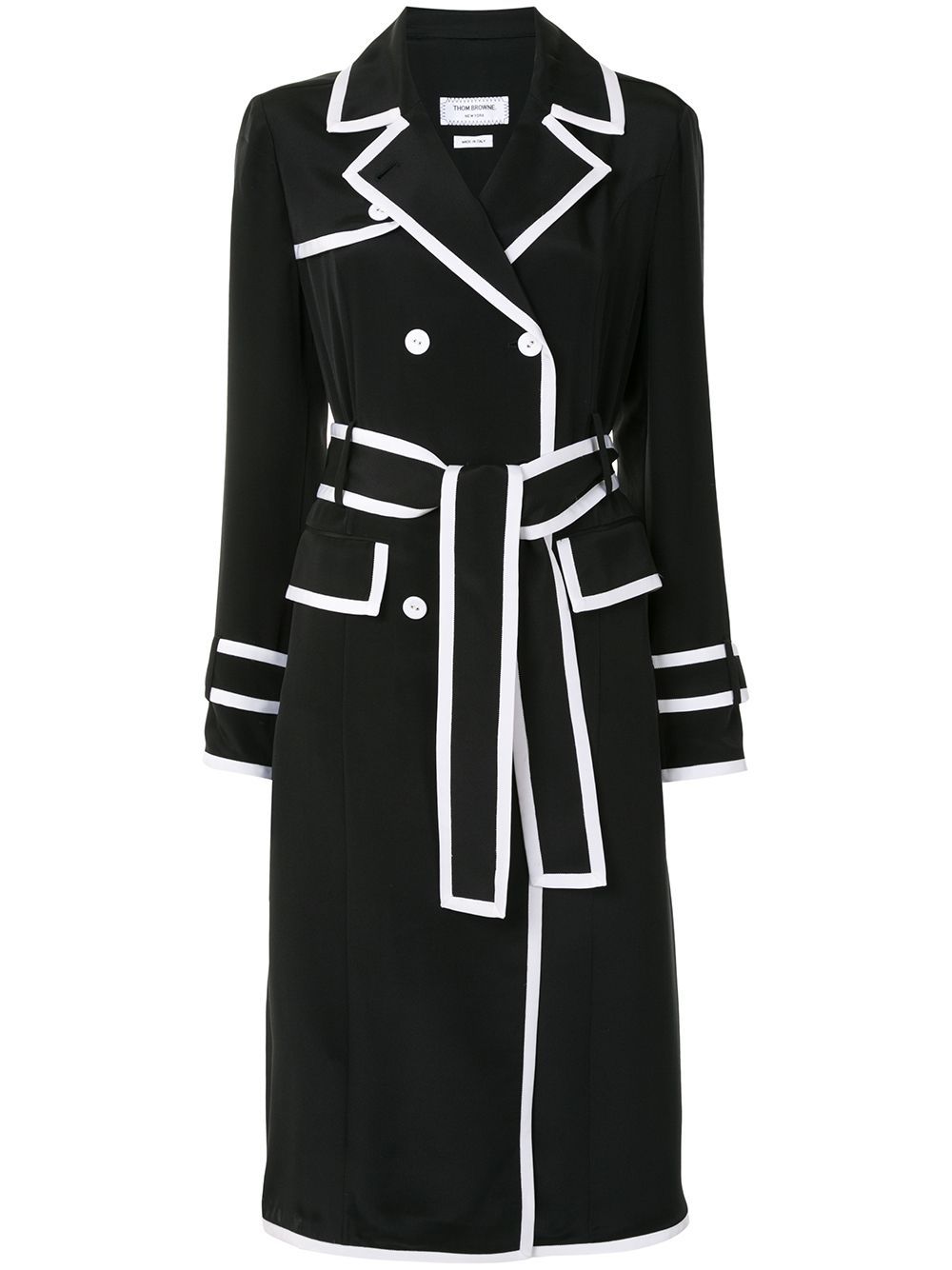 Thom Browne grosgrain-tip trenchcoat dress