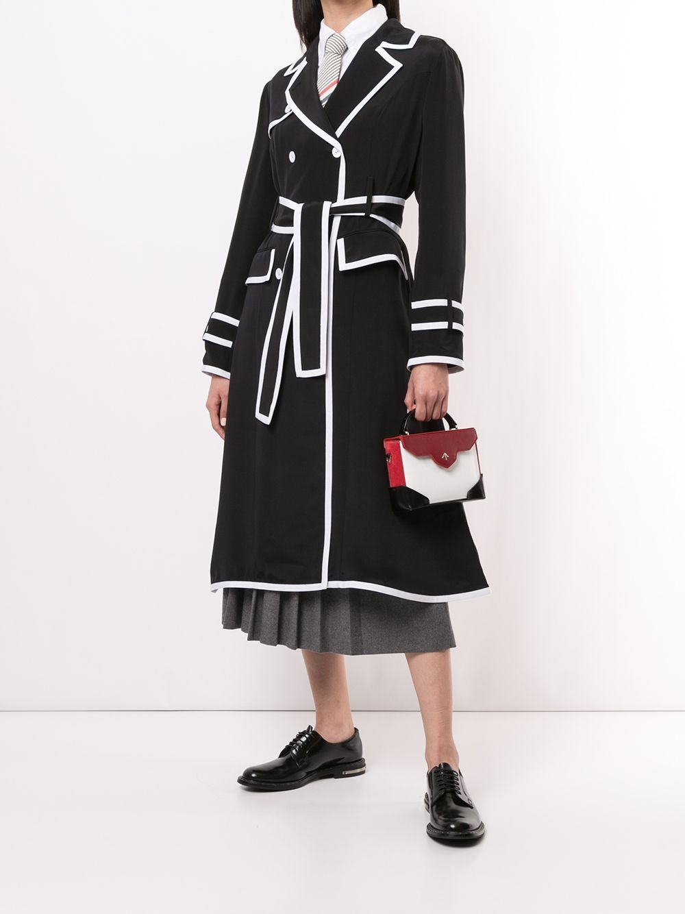 Thom Browne grosgrain-tip trenchcoat dress