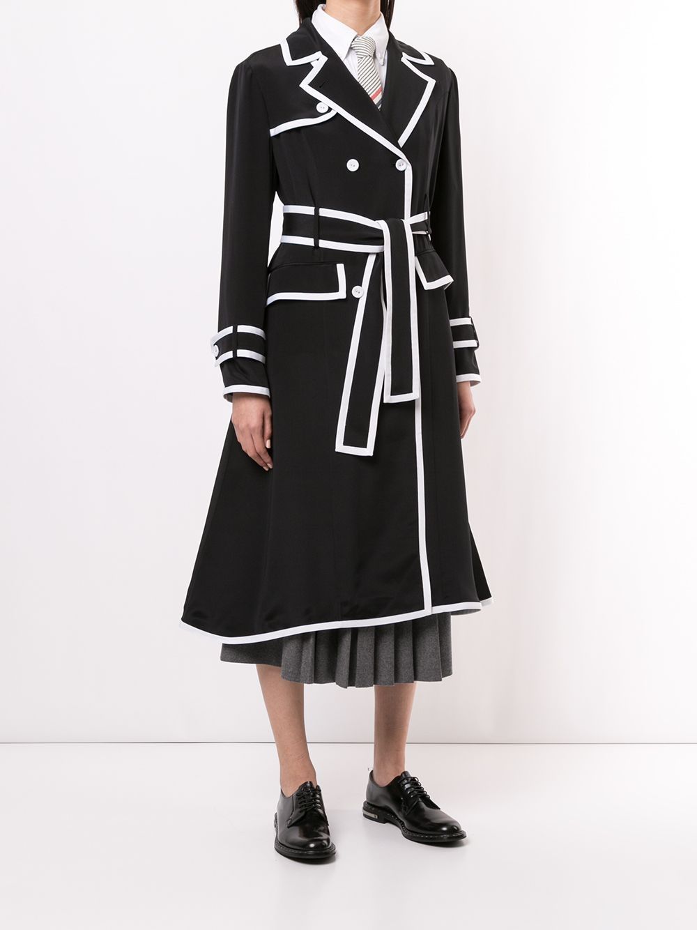 Thom Browne grosgrain-tip trenchcoat dress