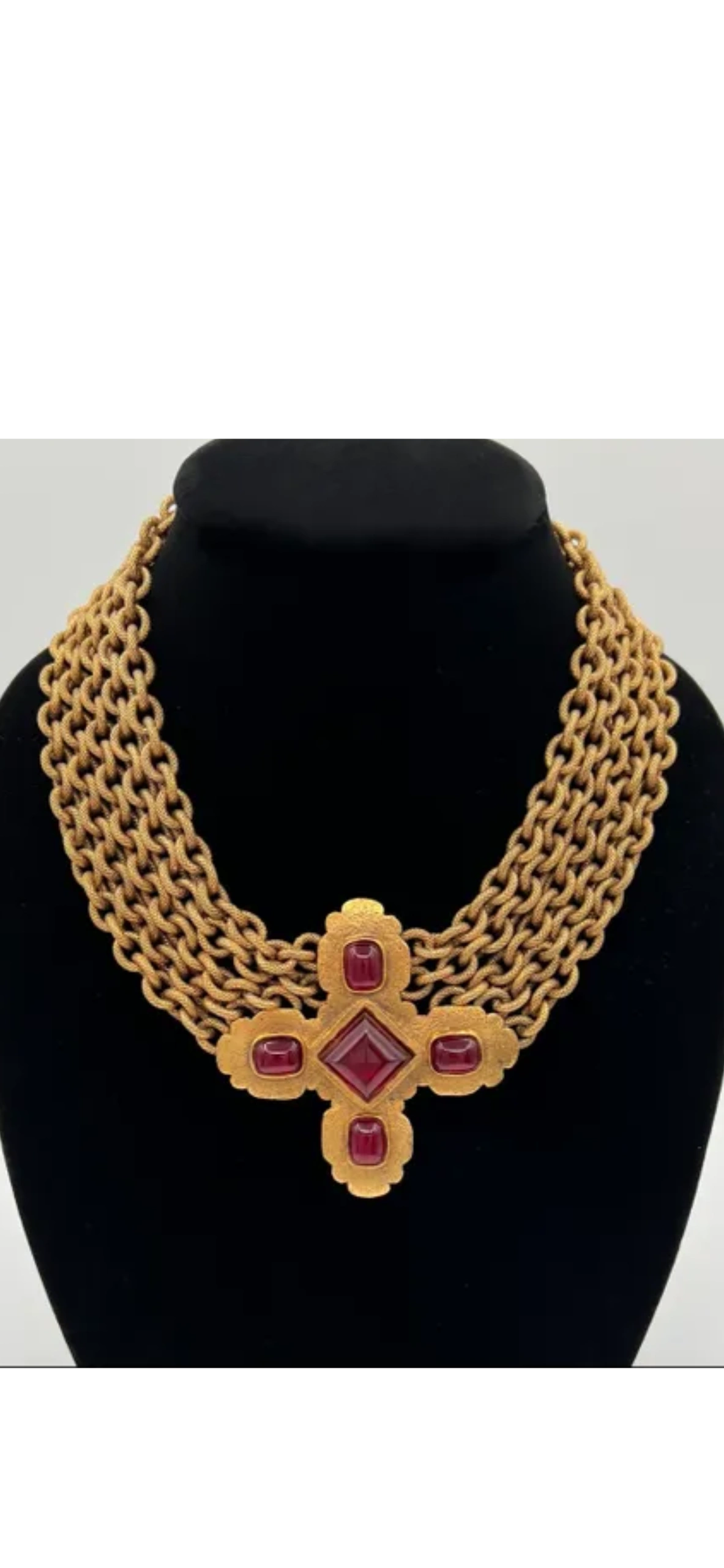 **SUPER RARE**CHANEL VINTAGE GRIPOIX GOLD BYZANTINE NECKLACE