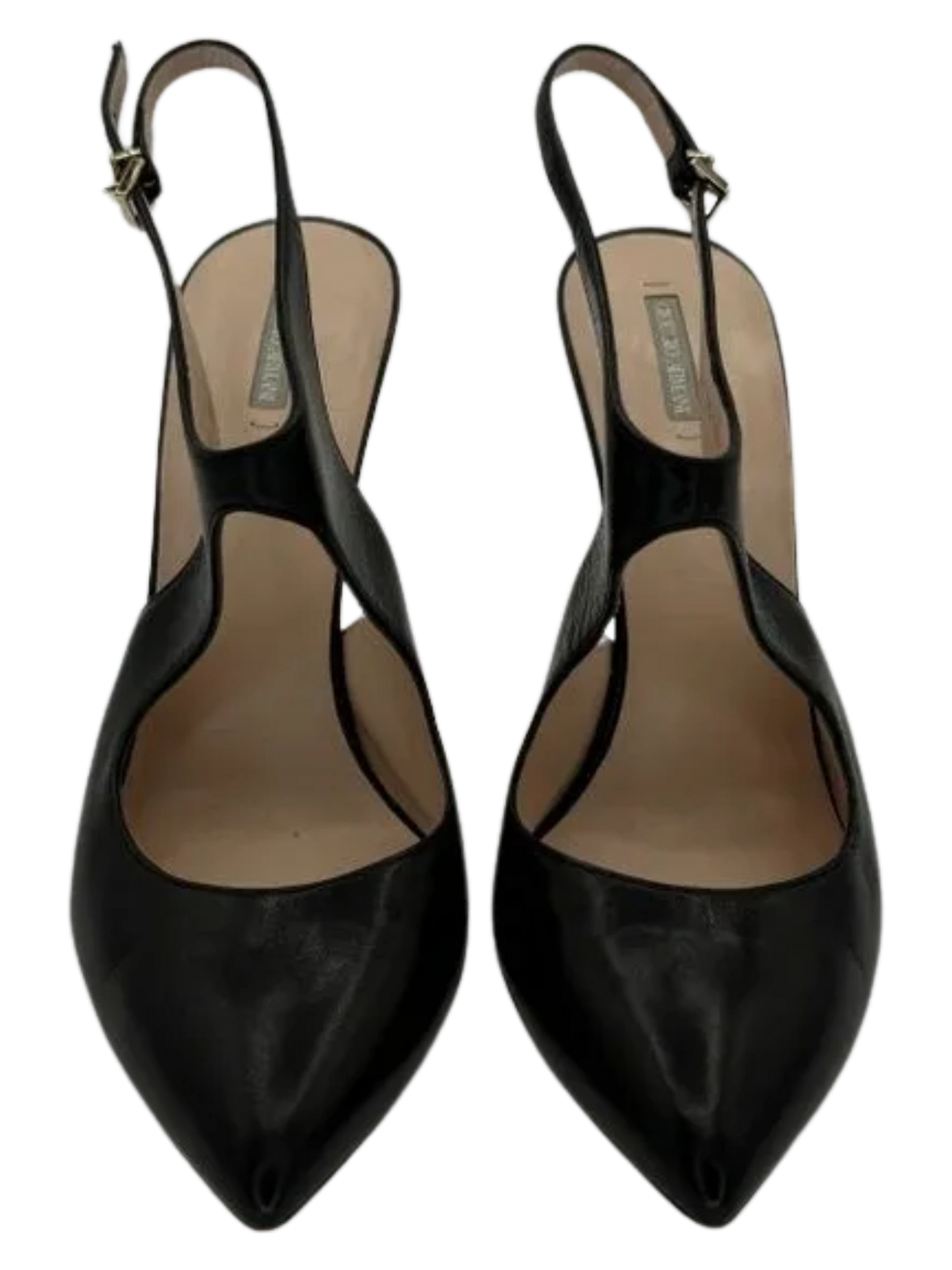 Giorgio Armani Black Leather Slingbacks