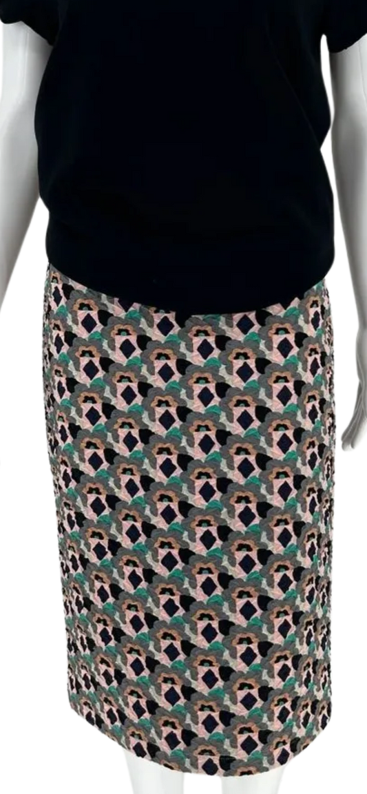 *NWT* Prada Embossed Multi Color Geometric Print Pencil Skirt