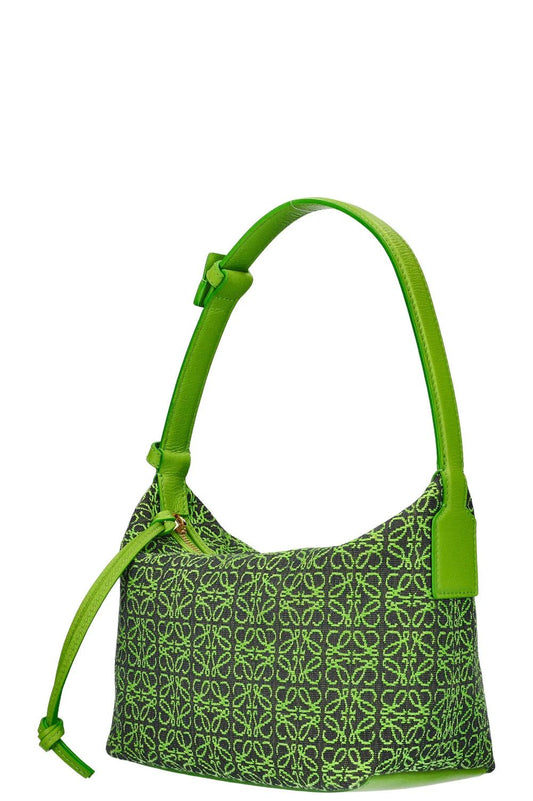 LOEWE Jacquard Anagram Calfskin Small Cubi Bag Apple Green