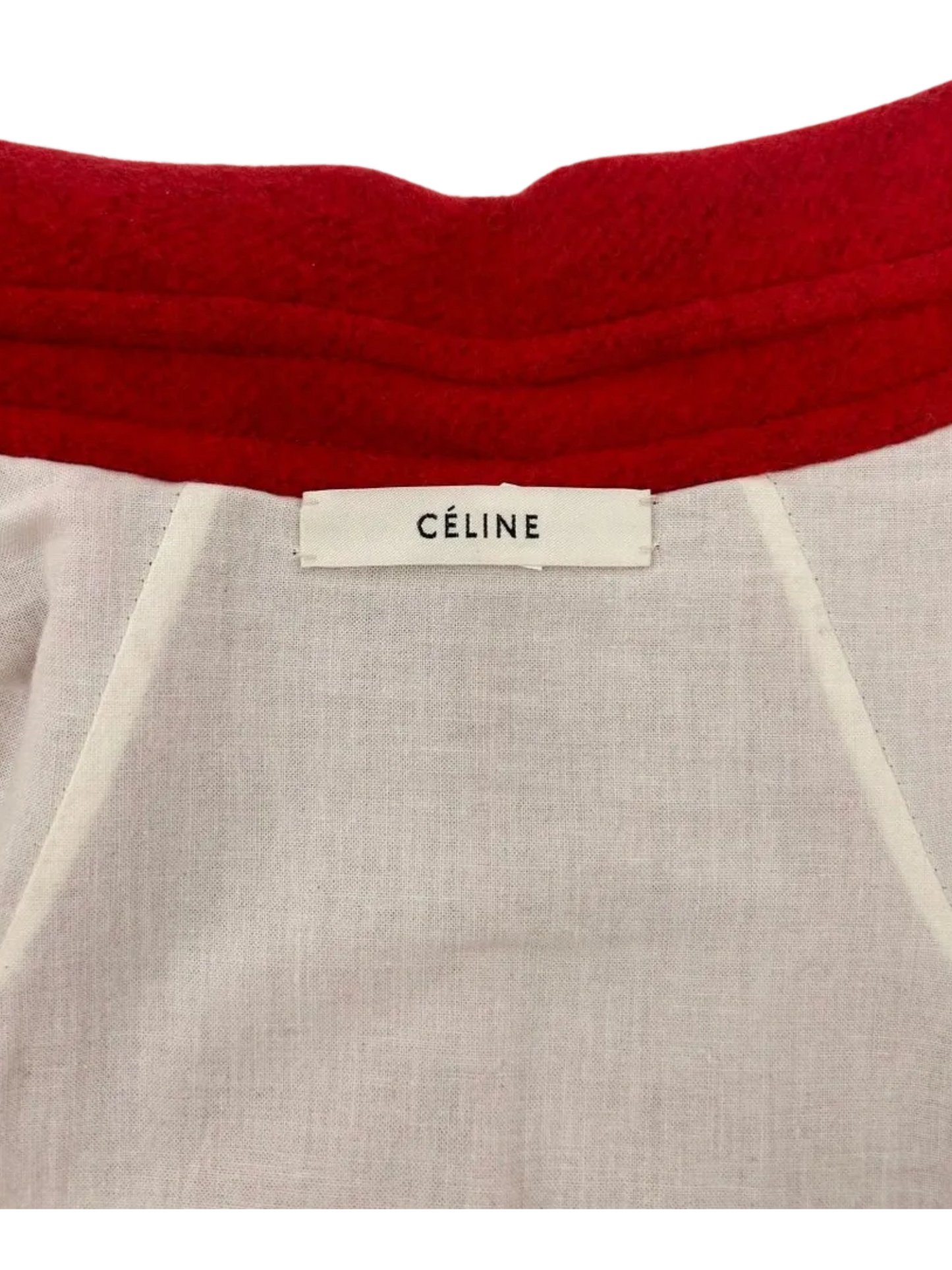 Celine Red double-faced Cashmere Oversized Peacoat. Size: 38/6