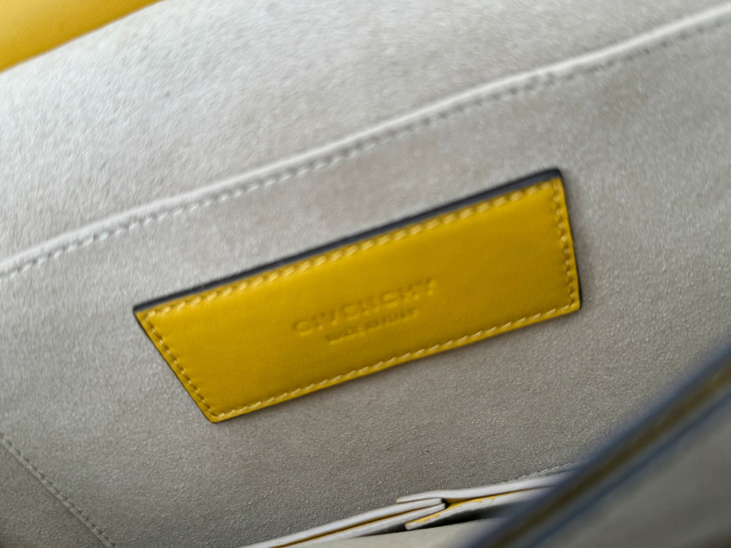 Givenchy Leather and Karung Medium Whip Bag with a Bright Yellow Handle