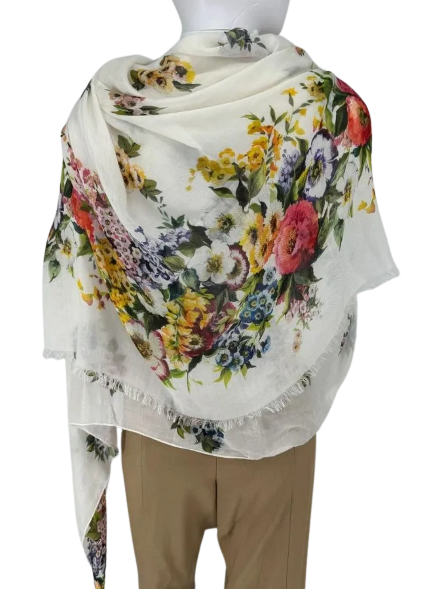 Dolce & Gabbana NWT Multicolor Floral Print Shawl