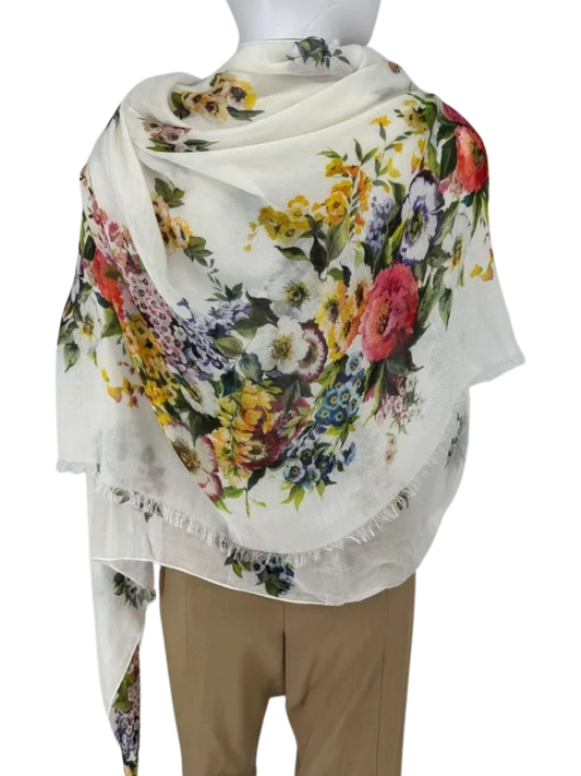 Dolce & Gabbana NWT Multicolor Floral Print Shawl