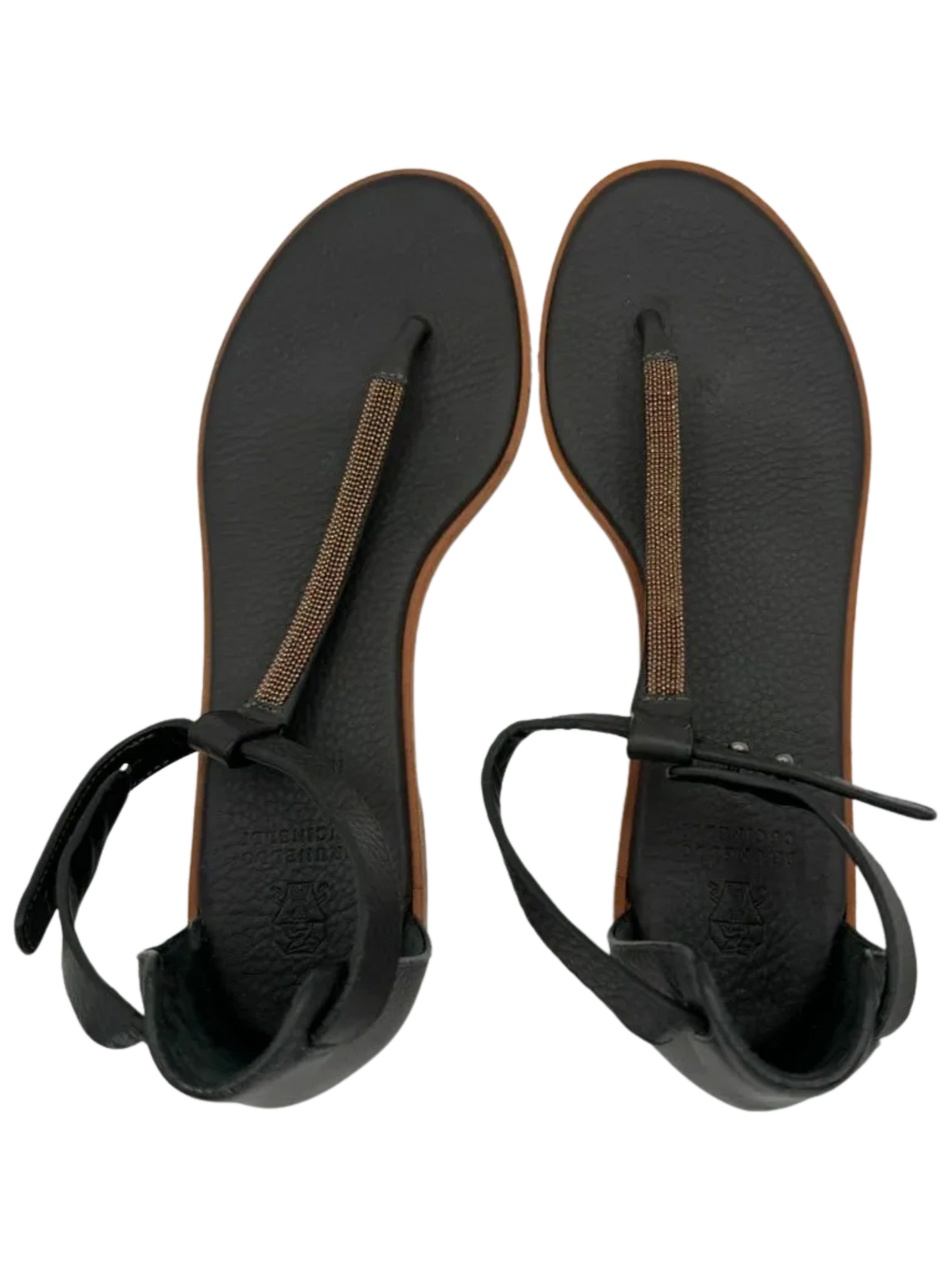 Brunello Cucinelli "Volcano" Monili Chain Flat Thong Sandal