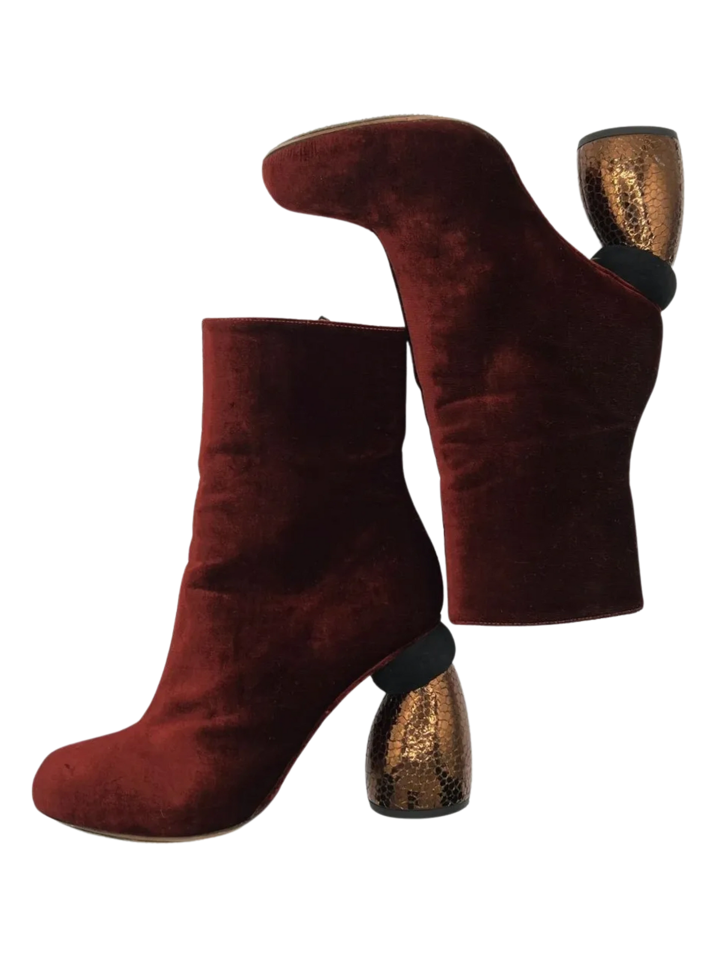 Dries Van Noten - Velvet Ankle Boots - Size 39