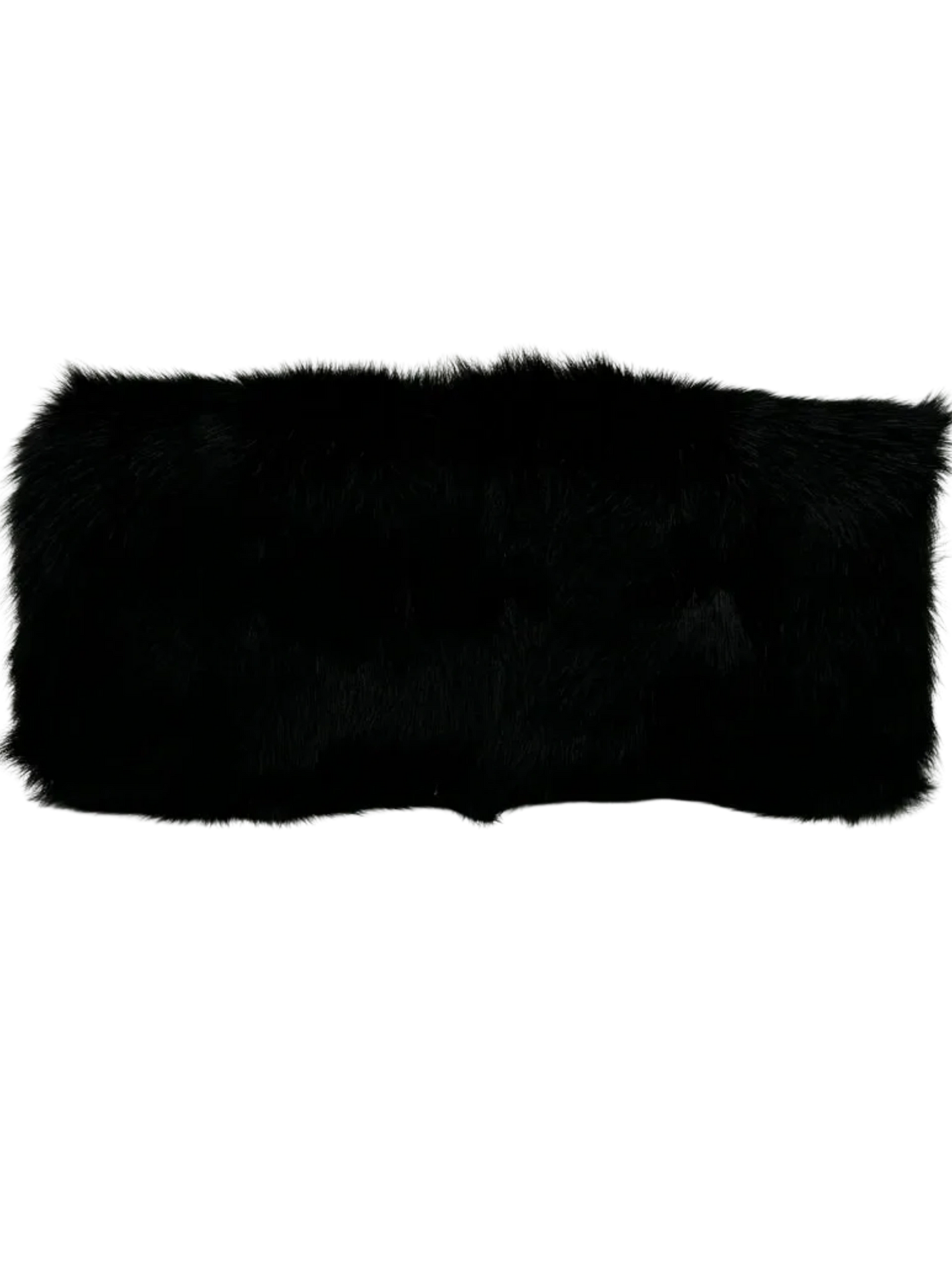 Saint Laurent Fur Courtney Fold-Over Clutch Black