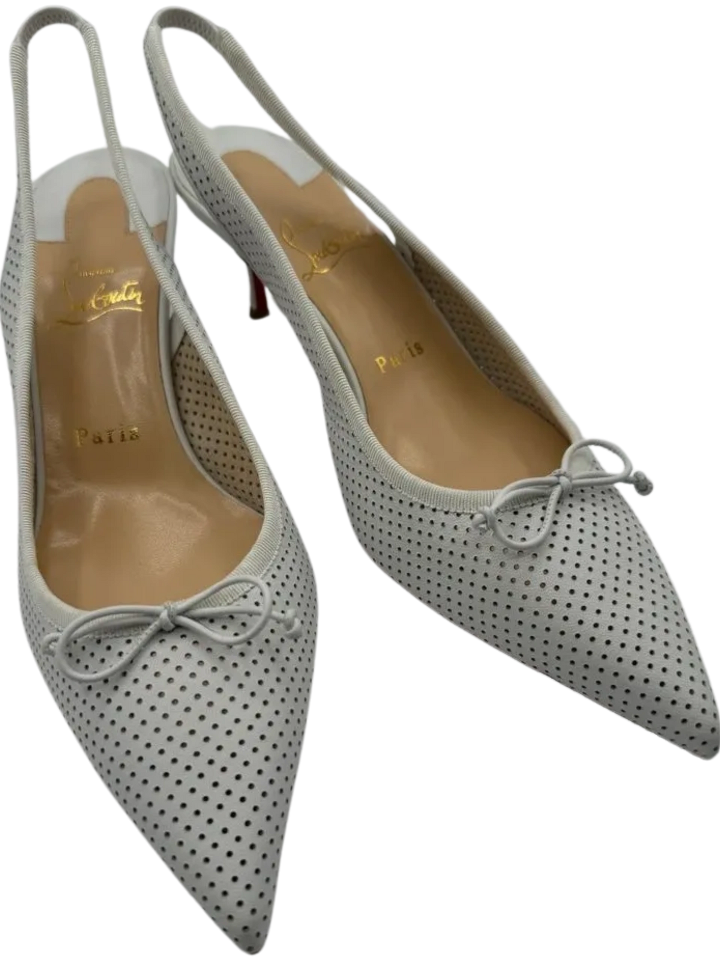 *NEW* Christian Louboutin HALL SLING PUMP Perforated Leather Heels