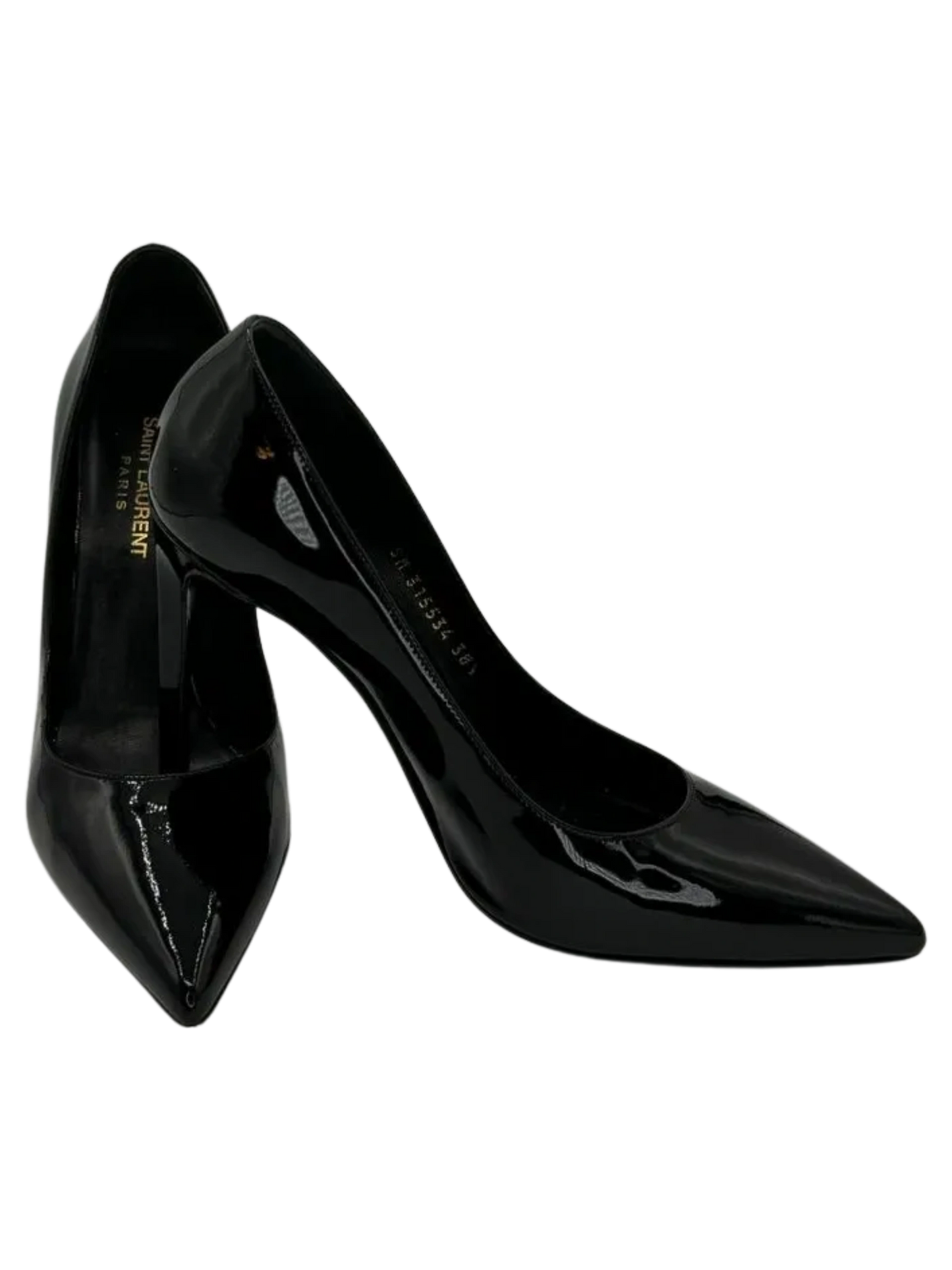 Saint Laurent Black Patent Leather Pointed Toe Pumps