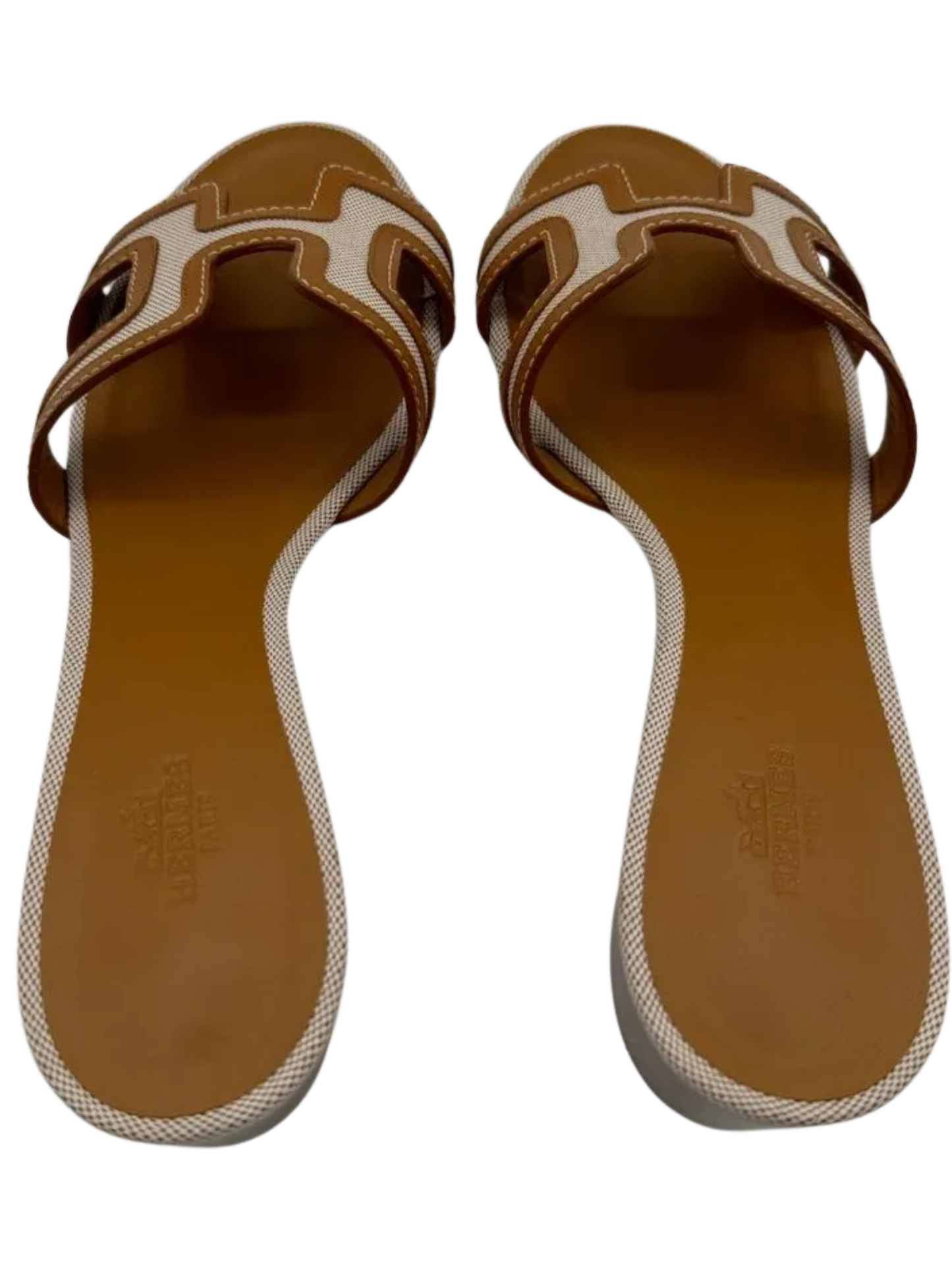 Calfskin Canvas Oasis Sandals Noisette Beige Dore