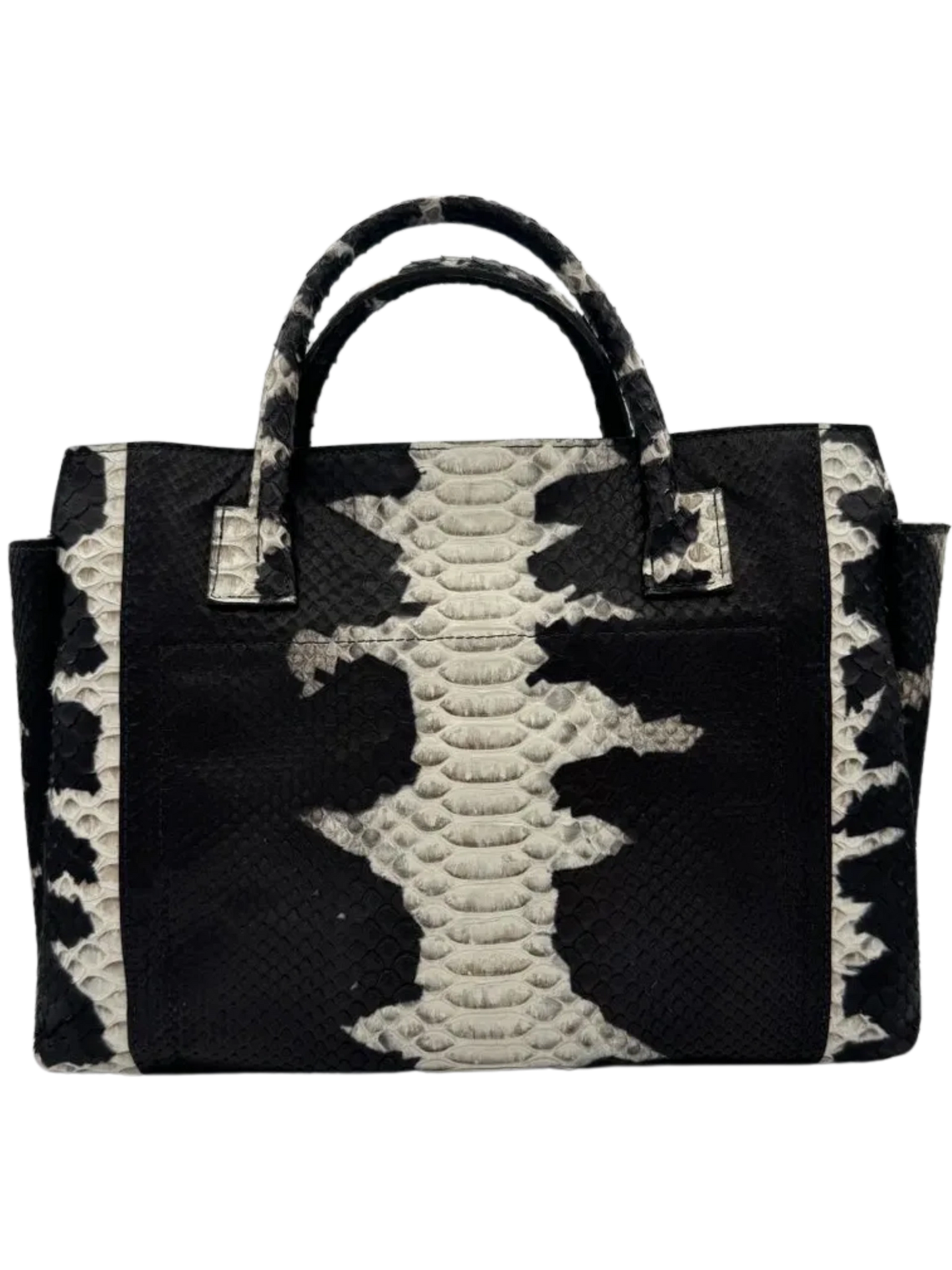 B. May Black Splash Python Small Essential Tote