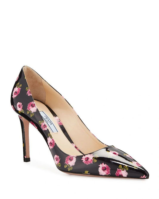 *NEW* Prada Floral Patent Pumps