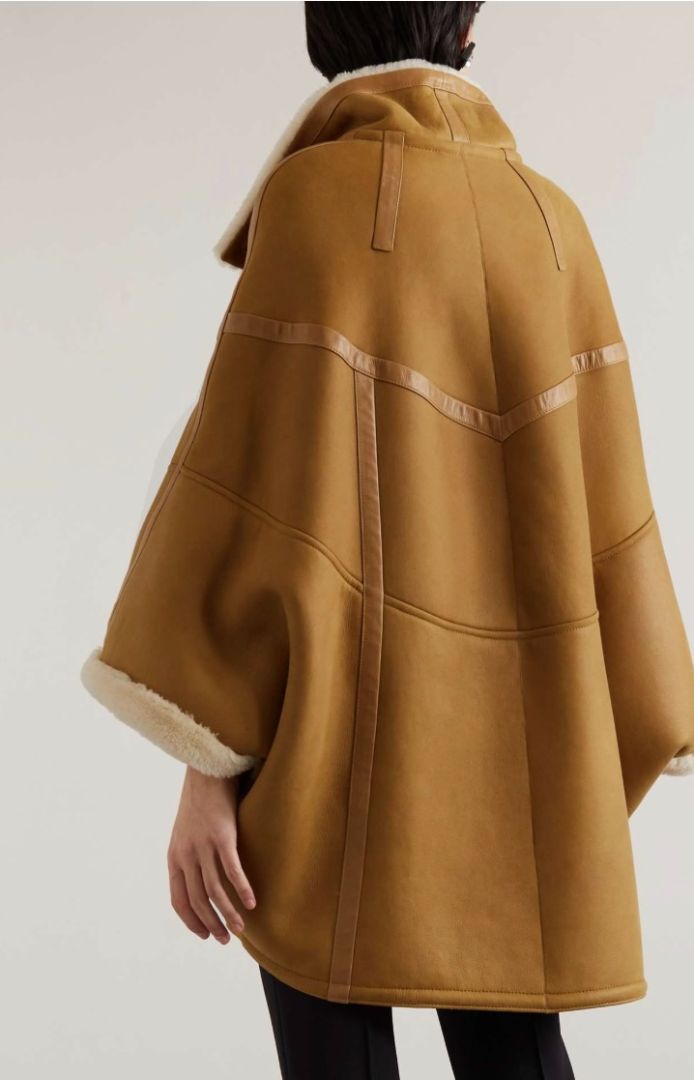Saint Laurent Oversized Shearling Toggle Coat - Size 8