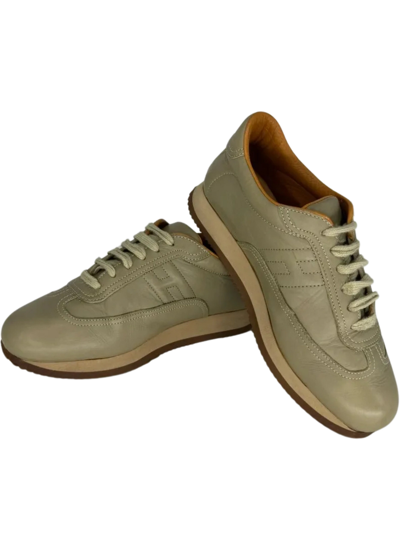 Tan Hermes "Quick" Sneakers